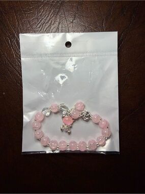 Pink Beaded Charm Bracelet